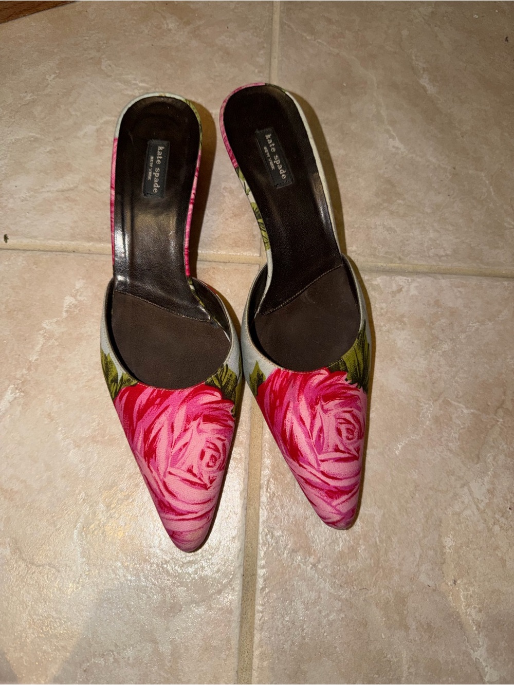 kate spade Pink Rose Pointed-Toe Slip-On Heels
